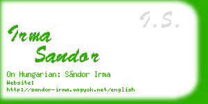 irma sandor business card
