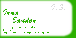 irma sandor business card